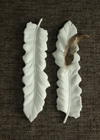 Ceramic Feather Tray/White